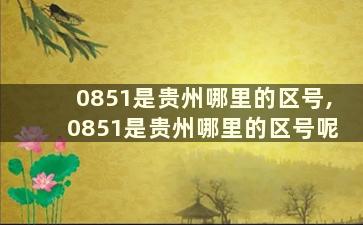 0851是贵州哪里的区号,0851是贵州哪里的区号呢