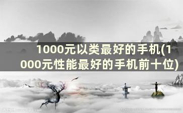 1000元以类最好的手机(1000元性能最好的手机前十位)