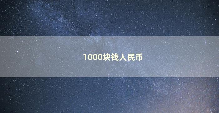 1000块钱人民币