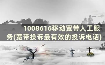 1008616移动宽带人工服务(宽带投诉最有效的投诉电话)