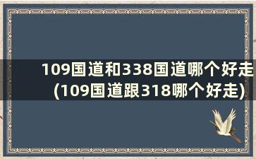 109国道和338国道哪个好走(109国道跟318哪个好走)