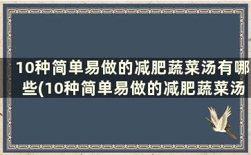 10种简单易做的减肥蔬菜汤有哪些(10种简单易做的减肥蔬菜汤有哪些)