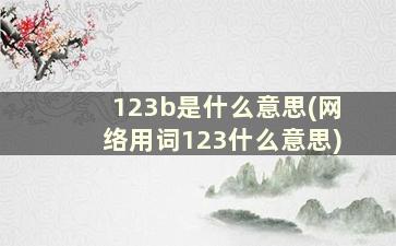 123b是什么意思(网络用词123什么意思)