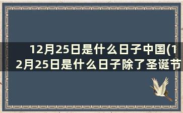 12月25日是什么日子中国(12月25日是什么日子除了圣诞节)