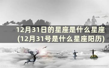 12月31日的星座是什么星座(12月31号是什么星座阳历)