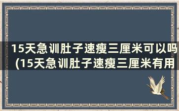 15天急训肚子速瘦三厘米可以吗(15天急训肚子速瘦三厘米有用吗)