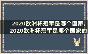 2020欧洲杯冠军是哪个国家,2020欧洲杯冠军是哪个国家的人