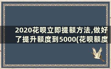 2020花呗立即提额方法,做好了提升额度到5000(花呗额度快速提升需要几天)