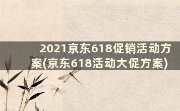 2021京东618促销活动方案(京东618活动大促方案)