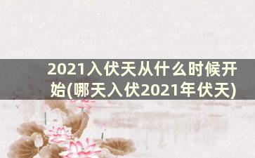 2021入伏天从什么时候开始(哪天入伏2021年伏天)