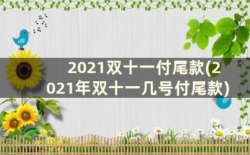 2021双十一付尾款(2021年双十一几号付尾款)