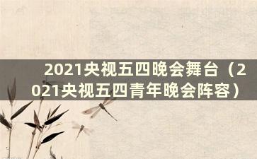 2021央视五四晚会舞台（2021央视五四青年晚会阵容）