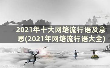 2021年十大网络流行语及意思(2021年网络流行语大全)