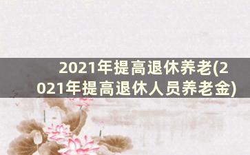 2021年提高退休养老(2021年提高退休人员养老金)