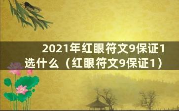 2021年红眼符文9保证1选什么（红眼符文9保证1）