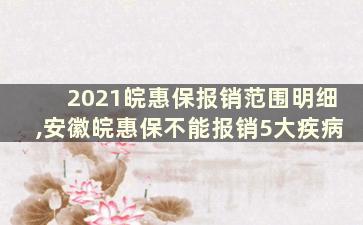 2021皖惠保报销范围明细,安徽皖惠保不能报销5大疾病