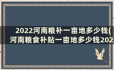 2022河南粮补一亩地多少钱(河南粮食补贴一亩地多少钱2020)