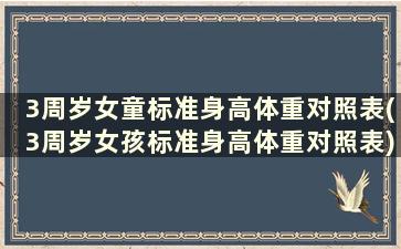 3周岁女童标准身高体重对照表(3周岁女孩标准身高体重对照表)