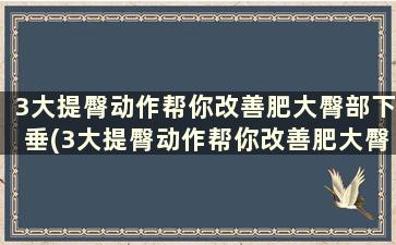 3大提臀动作帮你改善肥大臀部下垂(3大提臀动作帮你改善肥大臀部的运动)