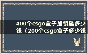 400个csgo盒子加钥匙多少钱（200个csgo盒子多少钱）