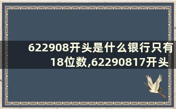 622908开头是什么银行只有18位数,62290817开头是什么银行