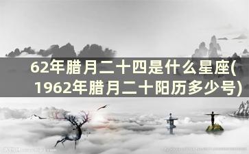 62年腊月二十四是什么星座(1962年腊月二十阳历多少号)