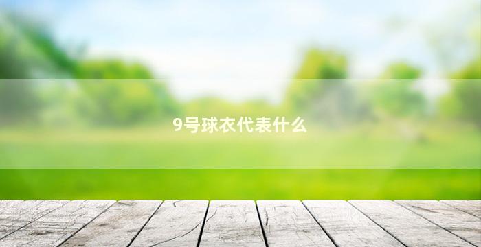 9号球衣代表什么