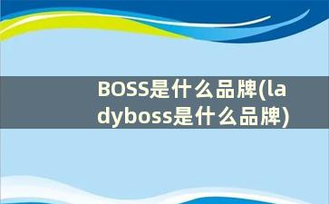 BOSS是什么品牌(ladyboss是什么品牌)