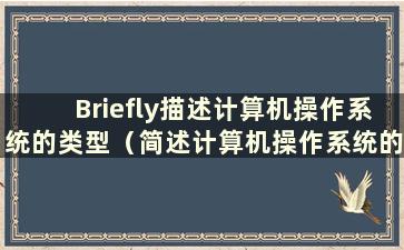 Briefly描述计算机操作系统的类型（简述计算机操作系统的特点）