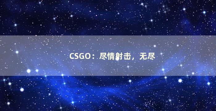 CSGO：尽情射击，无尽