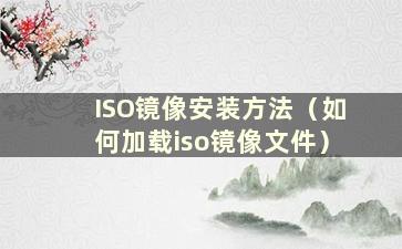 ISO镜像安装方法（如何加载iso镜像文件）