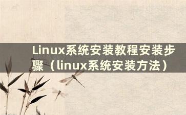 Linux系统安装教程安装步骤（linux系统安装方法）