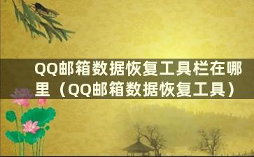 QQ邮箱数据恢复工具栏在哪里（QQ邮箱数据恢复工具）