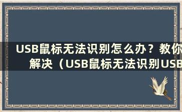 USB鼠标无法识别怎么办？教你解决（USB鼠标无法识别USB设备）