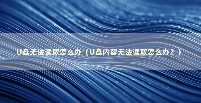 U盘无法读取怎么办（U盘内容无法读取怎么办？）