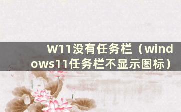 W11没有任务栏（windows11任务栏不显示图标）