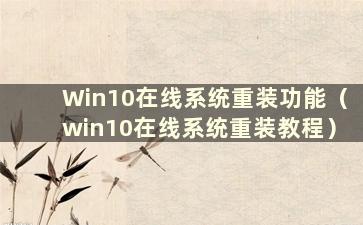 Win10在线系统重装功能（win10在线系统重装教程）