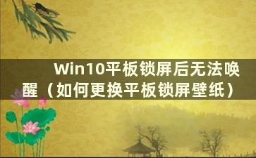 Win10平板锁屏后无法唤醒（如何更换平板锁屏壁纸）