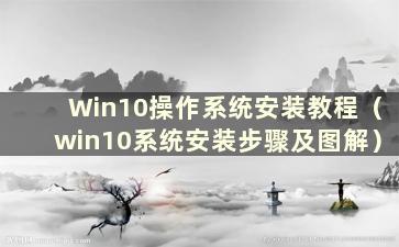 Win10操作系统安装教程（win10系统安装步骤及图解）