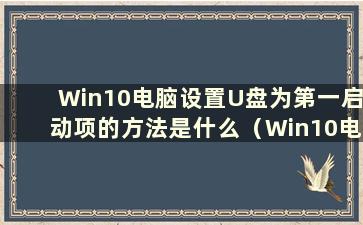 Win10电脑设置U盘为第一启动项的方法是什么（Win10电脑如何将U盘设置为第一启动项）