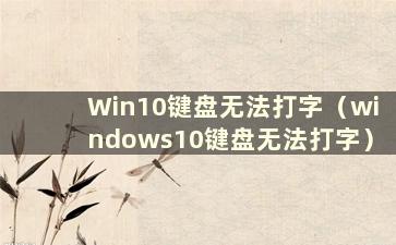 Win10键盘无法打字（windows10键盘无法打字）