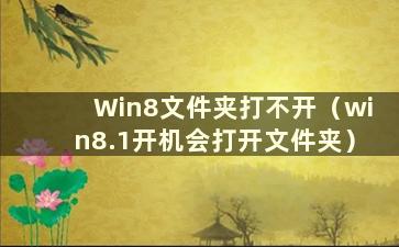 Win8文件夹打不开（win8.1开机会打开文件夹）