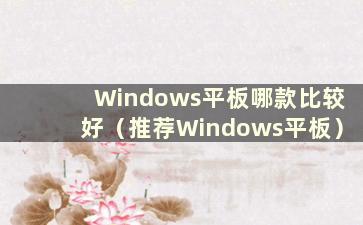 Windows平板哪款比较好（推荐Windows平板）