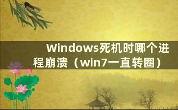 Windows死机时哪个进程崩溃（win7一直转圈）