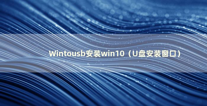 Wintousb安装win10（U盘安装窗口）