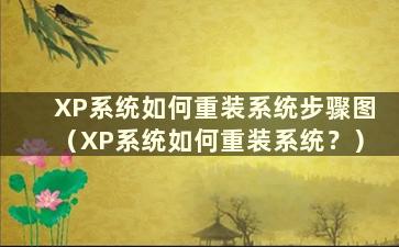 XP系统如何重装系统步骤图（XP系统如何重装系统？）