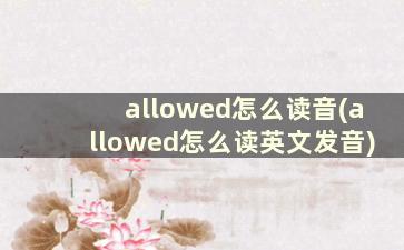 allowed怎么读音(allowed怎么读英文发音)