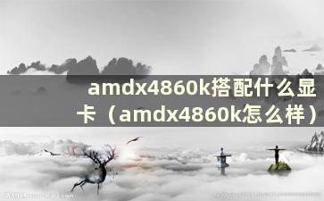 amdx4860k搭配什么显卡（amdx4860k怎么样）