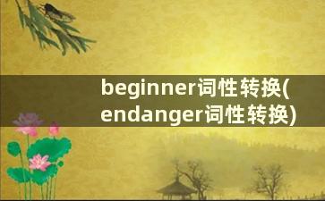 beginner词性转换(endanger词性转换)