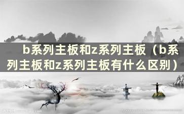 b系列主板和z系列主板（b系列主板和z系列主板有什么区别）